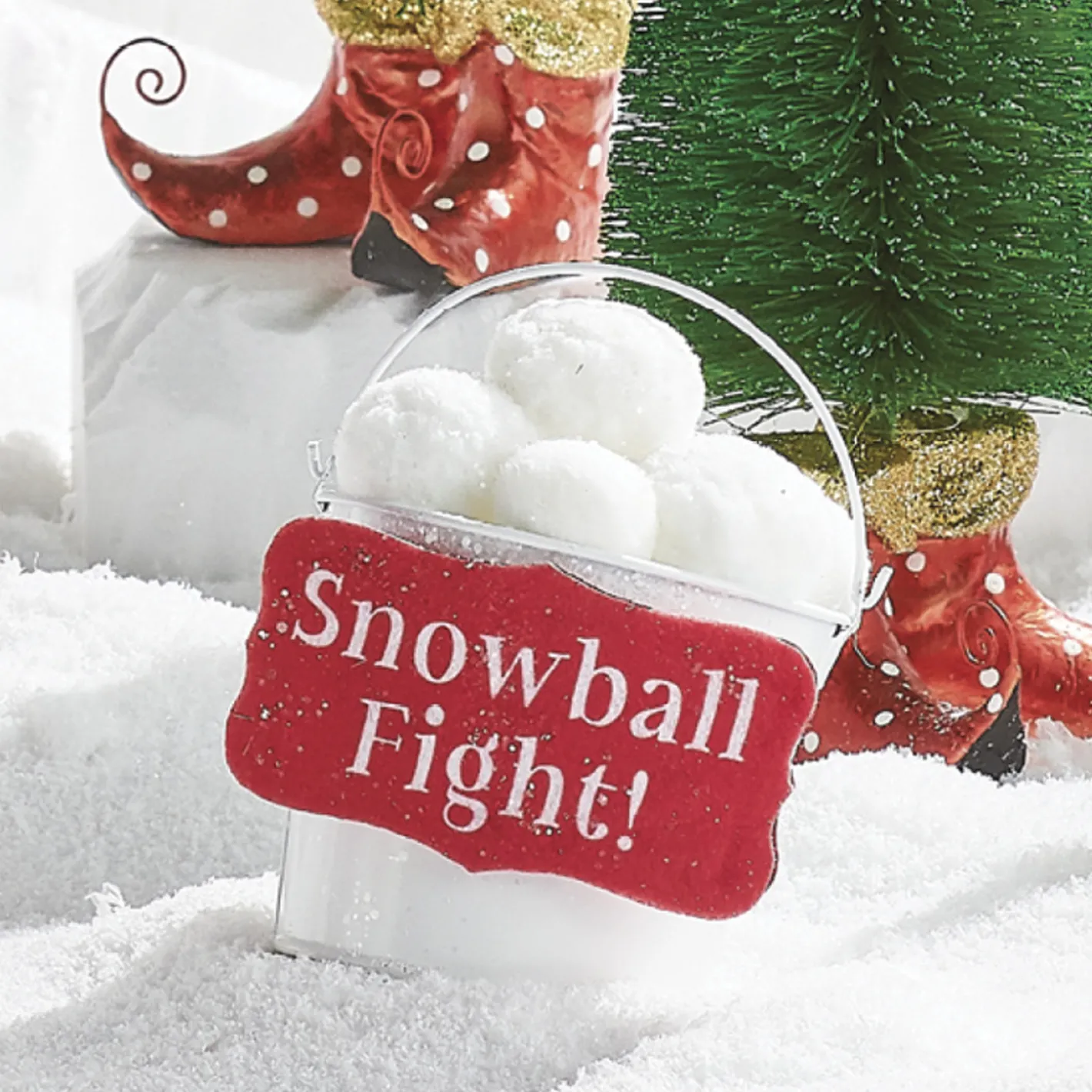 Raz Imports Raz 6.5" Snowball Fight Bucket Christmas Ornament 4216350 Discount