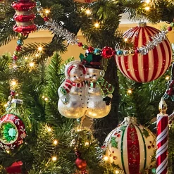 Raz Imports Raz 4.5" Snowman Couple Glass Vintage Christmas Ornament 4552904