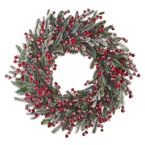 Raz Imports Raz 28" Snowy Berry and Fir Christmas Wreath W4126005 Best