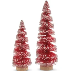 Raz Imports Raz 11" Spiral Red Trees Set Christmas Decoration 4520086 New
