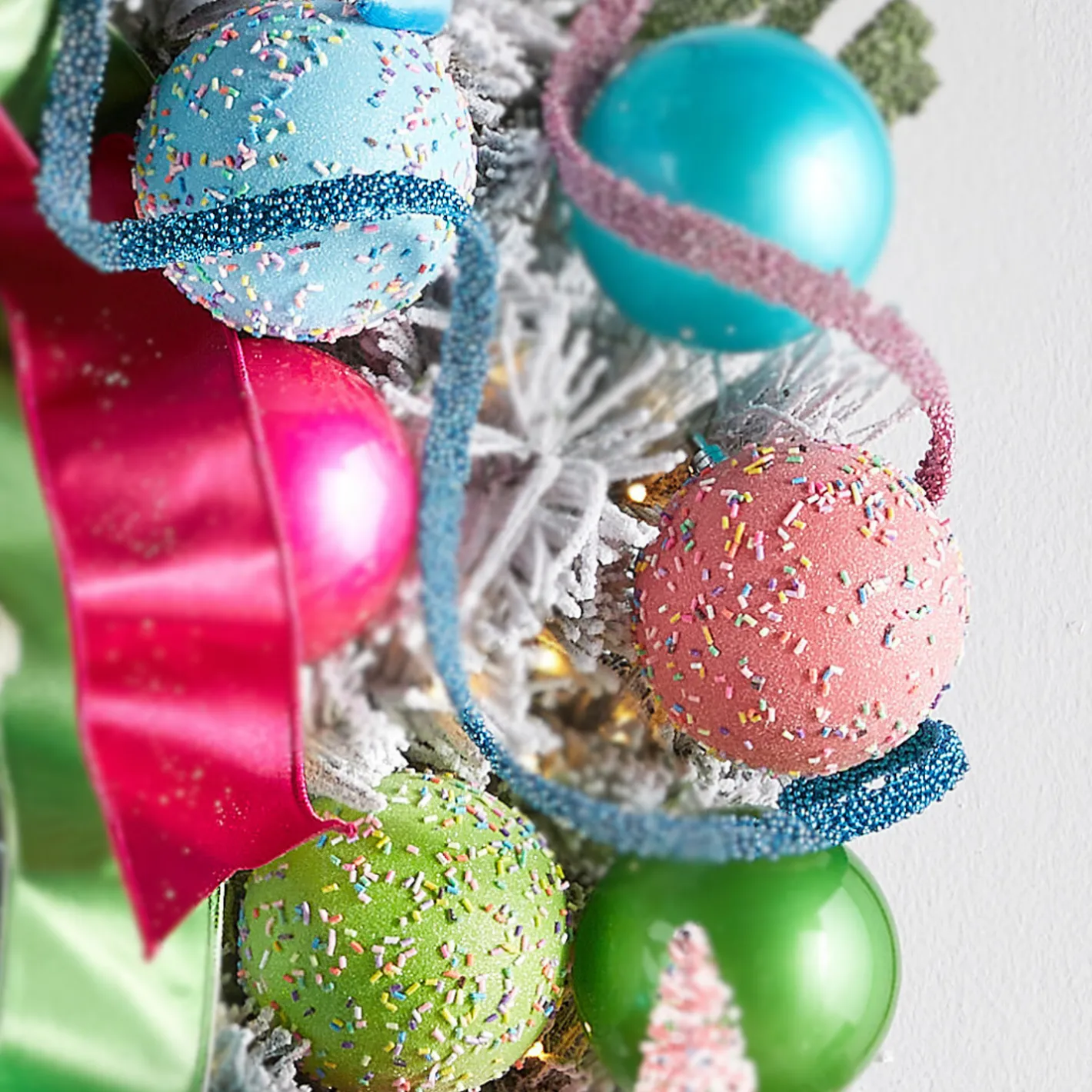 Raz Imports Raz 4" Sprinkled Ball Christmas Ornament Set of 3 4514868 New