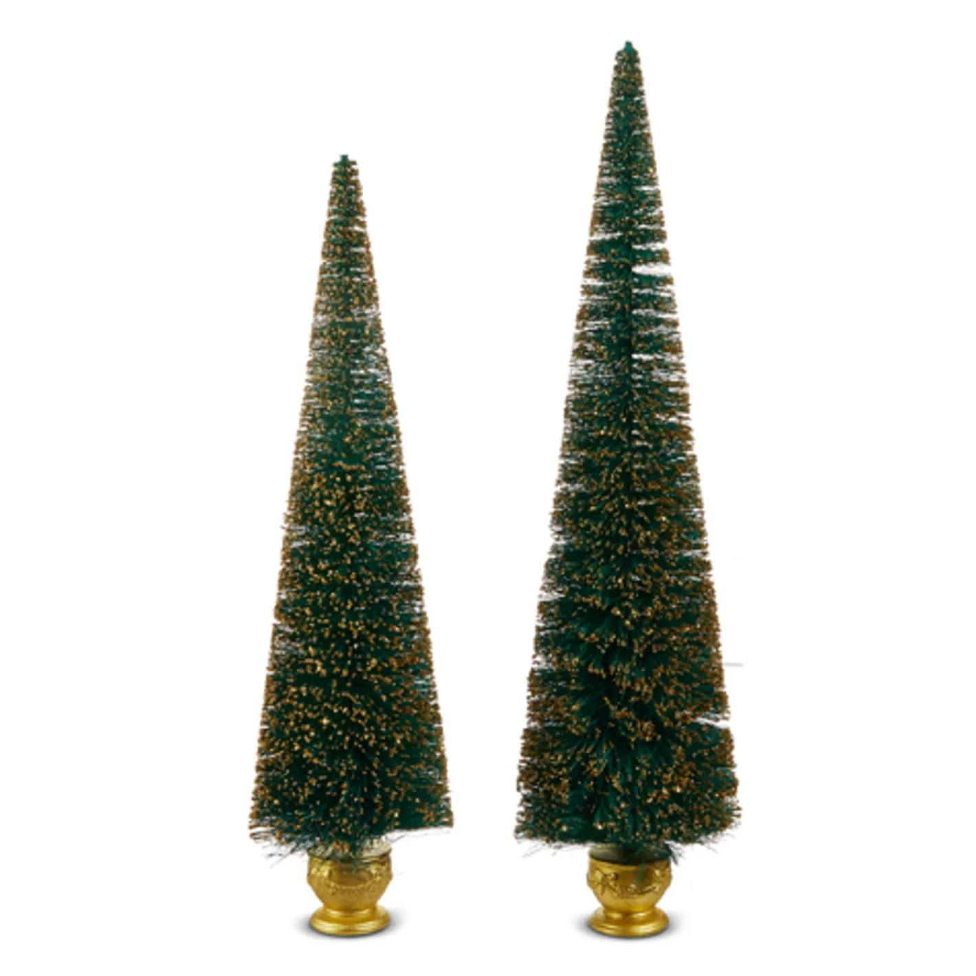 Raz Imports Raz 17" Teal and Gold Bottle Brush Tree with Gold Base Christmas Decoration 4516220 New