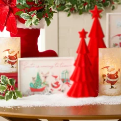 Raz Imports Raz 8" The Magic of Christmas Skating Santa Containers Christmas Decoration 4524788 Best