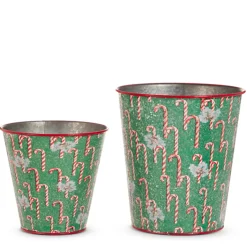 Raz Imports Raz 7" The Magic of Christmas Candy Cane Buckets Christmas Decoration 4559218 Sale