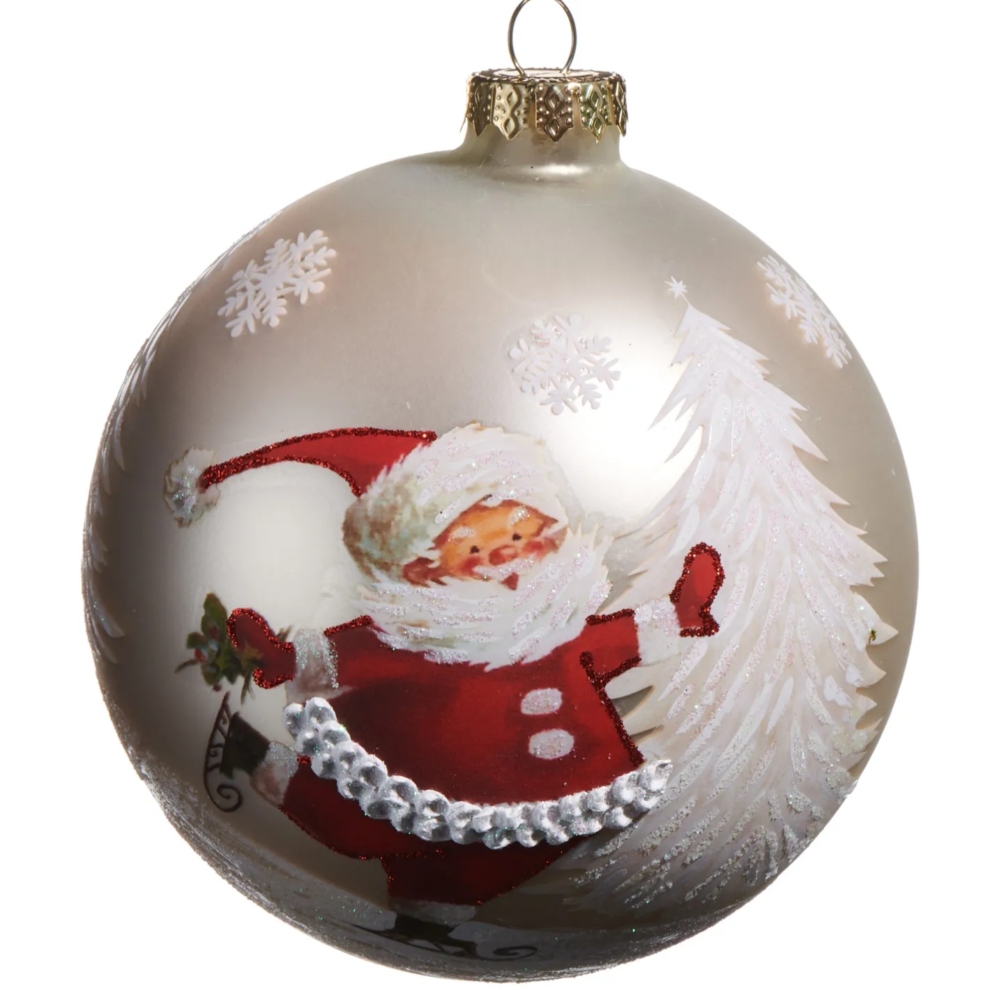Raz Imports Raz 5" The Magic of Christmas Skating Santa Glass Ball Christmas Ornament 4524601 New