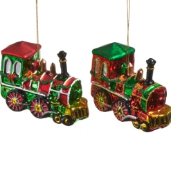 Raz Imports Raz 4.75" Train Glass Christmas Ornament 4512523 Sale
