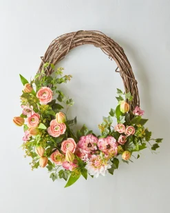 Raz Imports Raz 28" Tulip Oval Grapevine Easter Wreath W4502074 Online