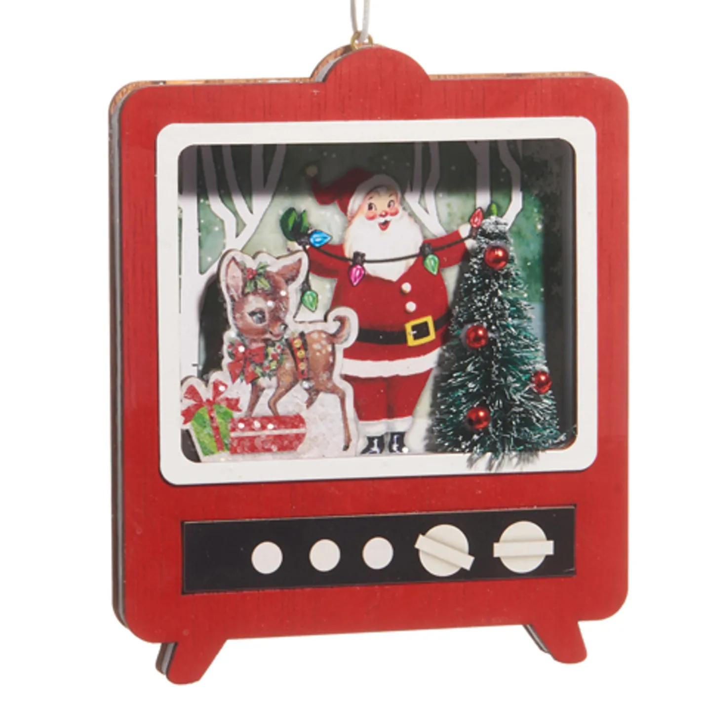 Raz Imports Raz 5" TV Cut Out Santa Vintage Christmas Ornament 4415630