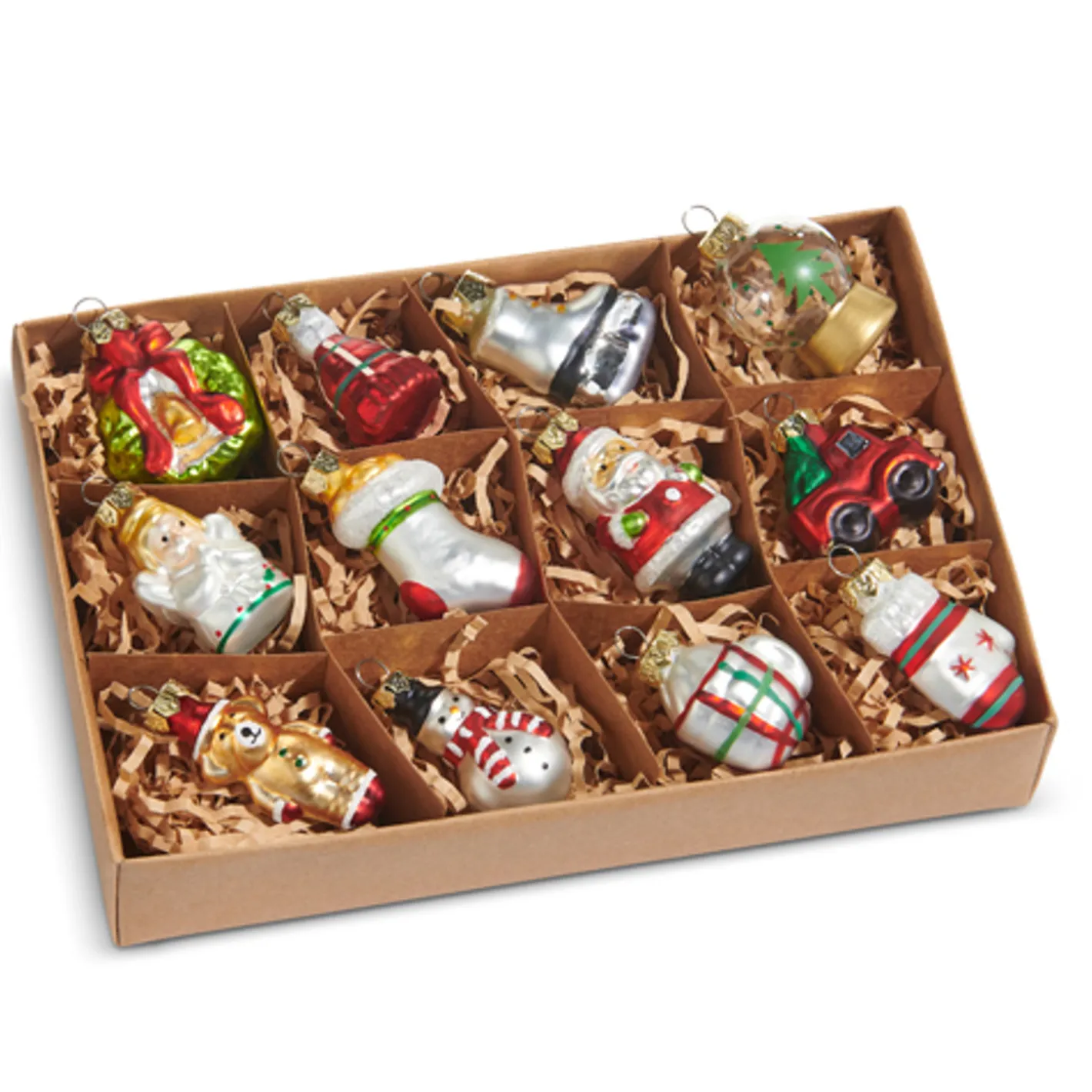 Raz Imports Raz 2.25" Vintage Icon Glass Christmas Ornaments Box of 12 4519169 Discount