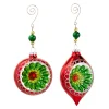 Raz Imports Raz 6" Vintage Red and Green Glass Reflector Christmas Ornament with Hanger 4412512 Clearance