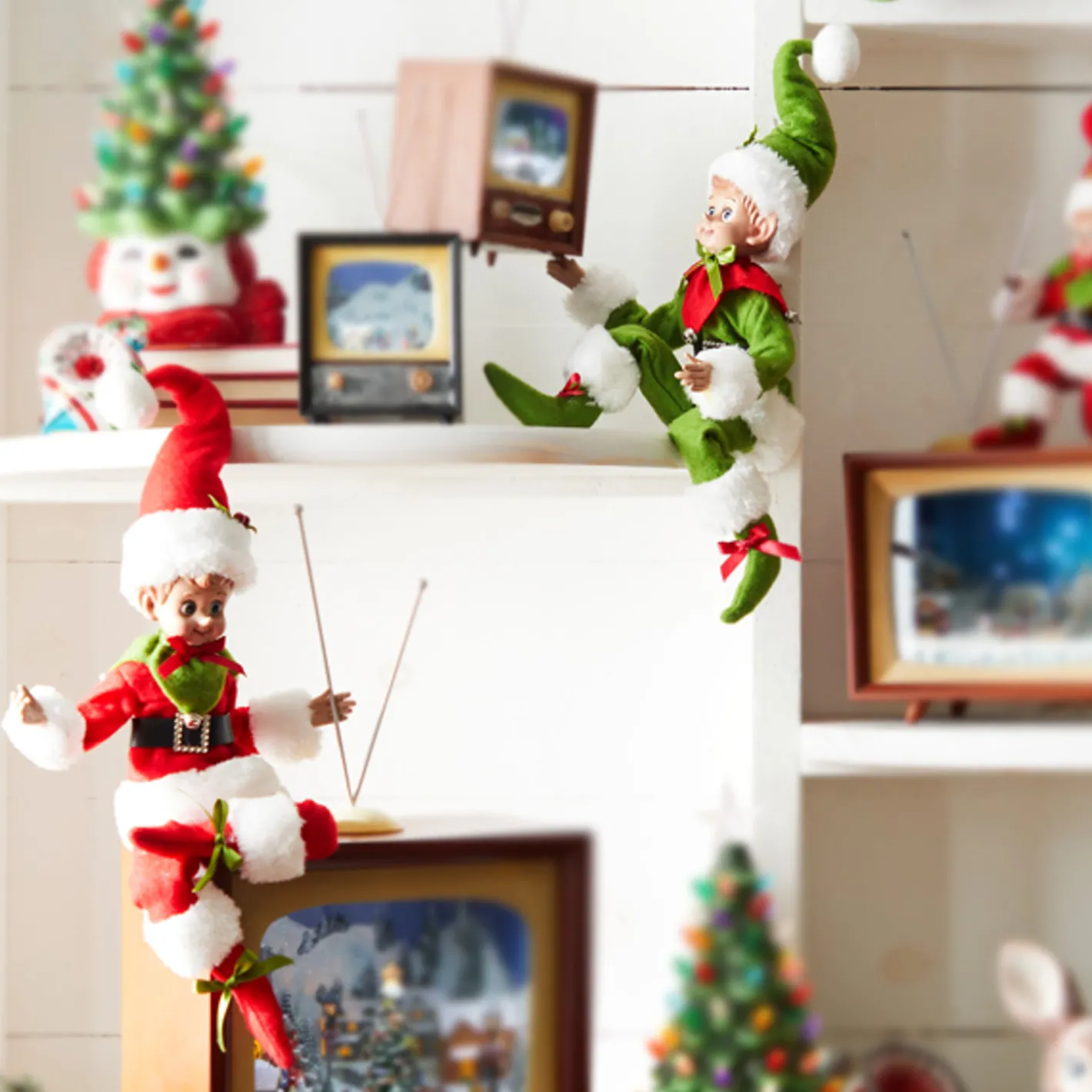 Raz Imports Raz 16" Vintage Red or Green Posable Christmas Elf 4302468 Sale