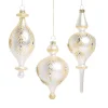 Raz Imports Raz 8.25" White and Gold Glass Christmas Ornament 4524981 Clearance