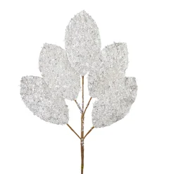 Raz Imports Raz 23" White Glitter Magnolia Leaf Christmas Tree Spray F4206774 Hot