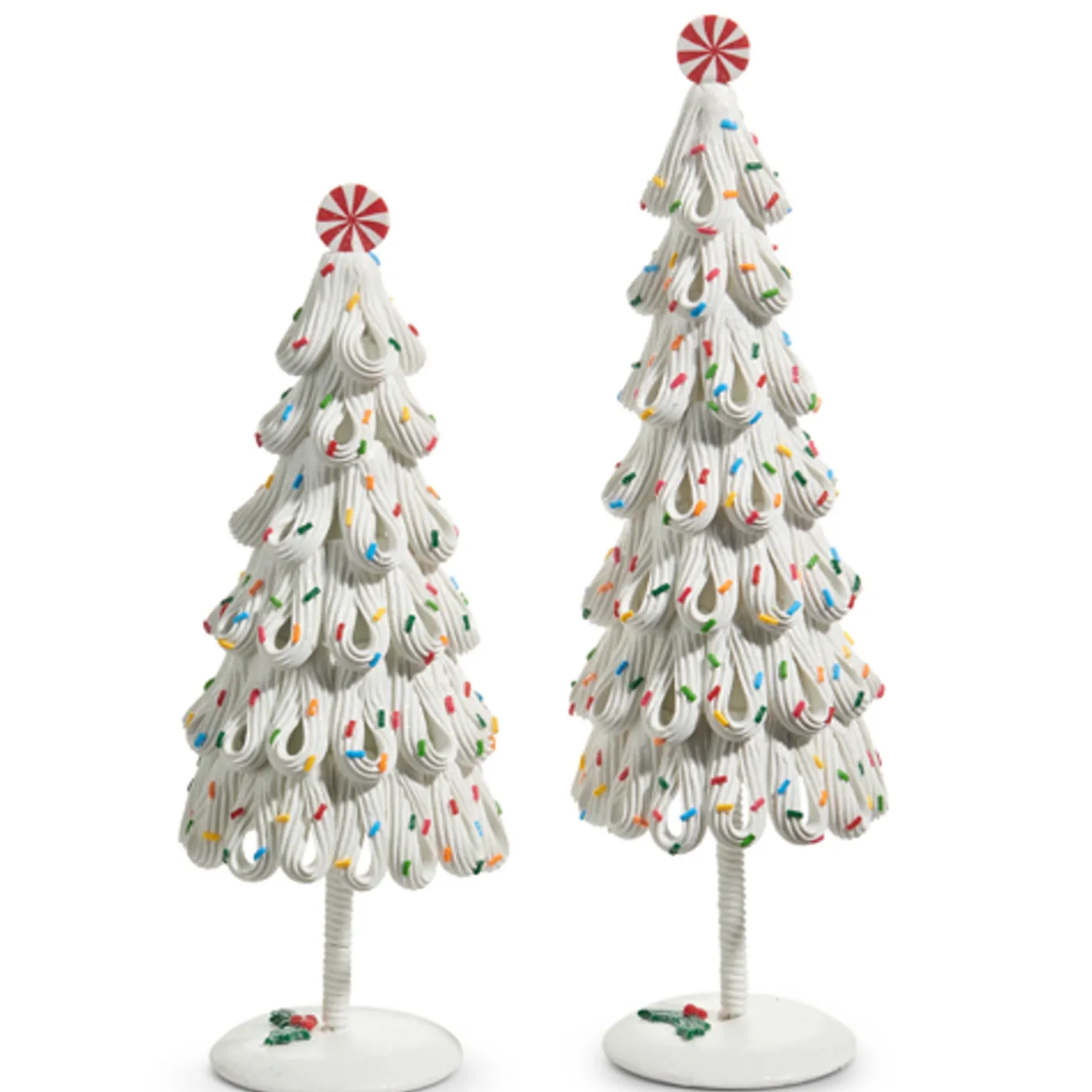 Raz Imports Raz 14.75" White Icing Trees with Sprinkles Christmas Decoration Set of 2 4512502 Outlet