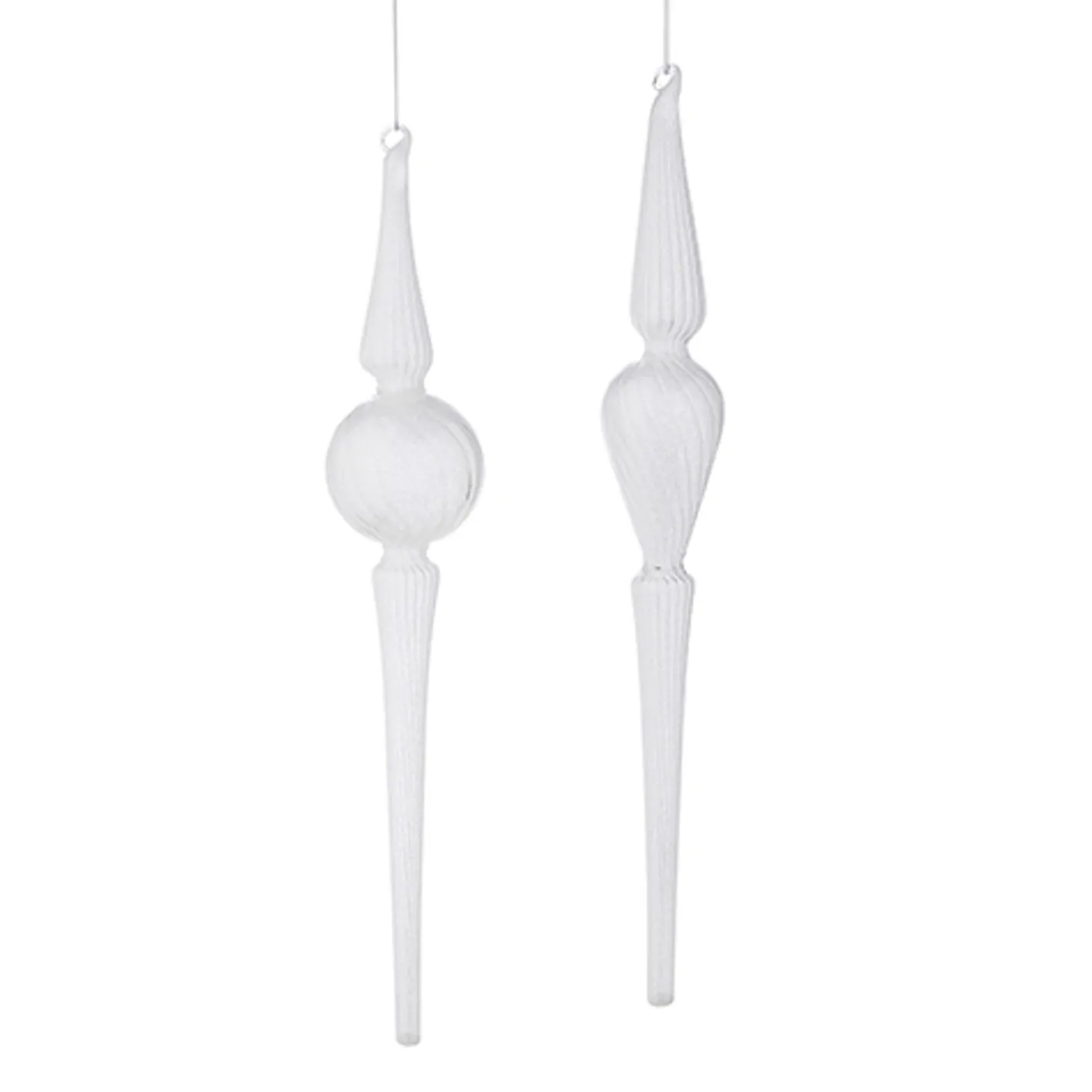 Raz Imports Raz 14.25" White Large Finial Glass Christmas Ornament 4222811 Hot