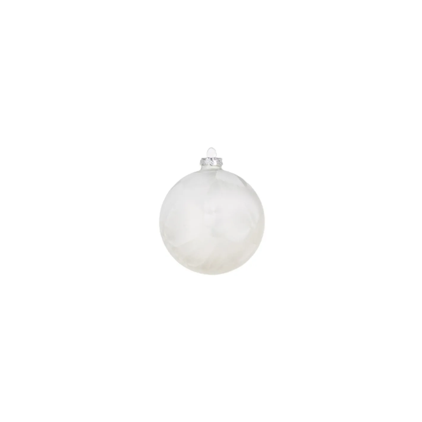 Raz Imports Raz 4" White Matte Crackle Glass Christmas Ornament 4322857 Outlet