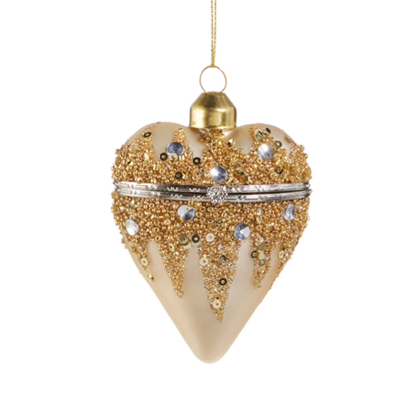 Raz Imports Raz 3.5" White or Gold Hear Box Glass Christmas Ornament Discount