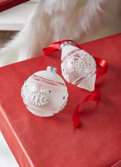 Raz Imports Raz 4" White Textured Pinecone Glass Christmas Ornament 4324587 Best