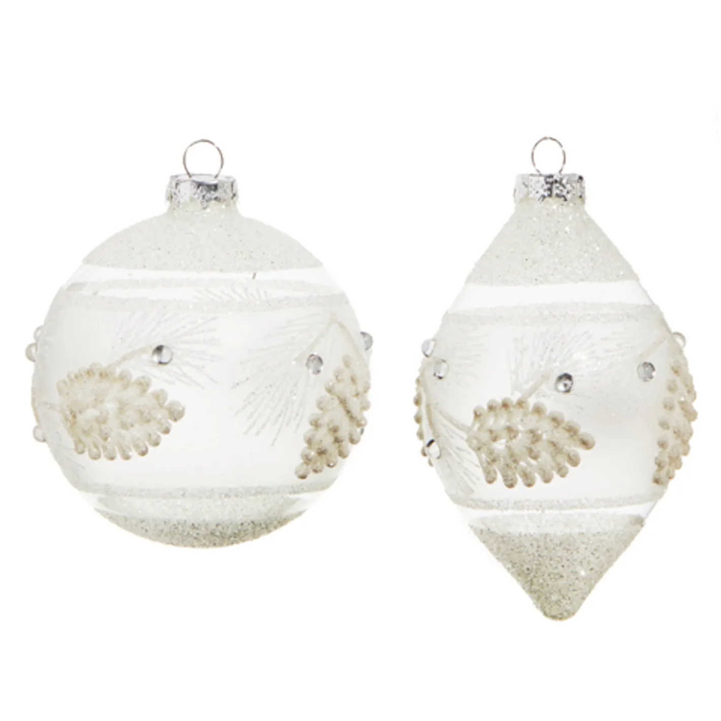 Raz Imports Raz 4" White Textured Pinecone Glass Christmas Ornament 4324587 Best