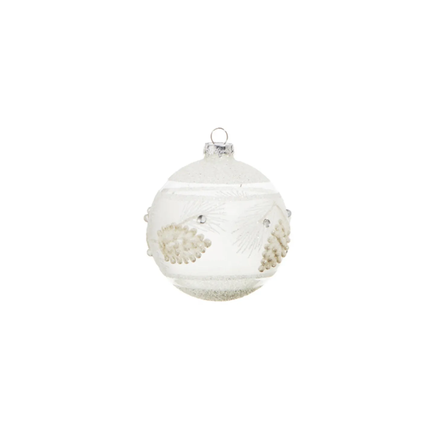 Raz Imports Raz 4" White Textured Pinecone Glass Christmas Ornament 4324587 Best