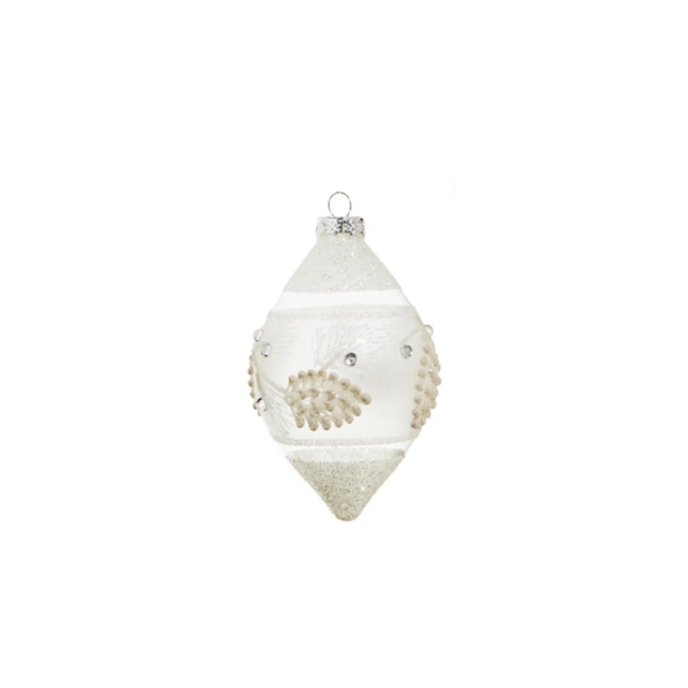 Raz Imports Raz 4" White Textured Pinecone Glass Christmas Ornament 4324587 Best