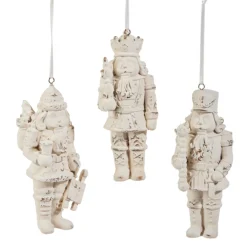 Raz Imports Raz 5.5" Whitewash Nutcracker Christmas Ornament Set of 3 4512190 Sale