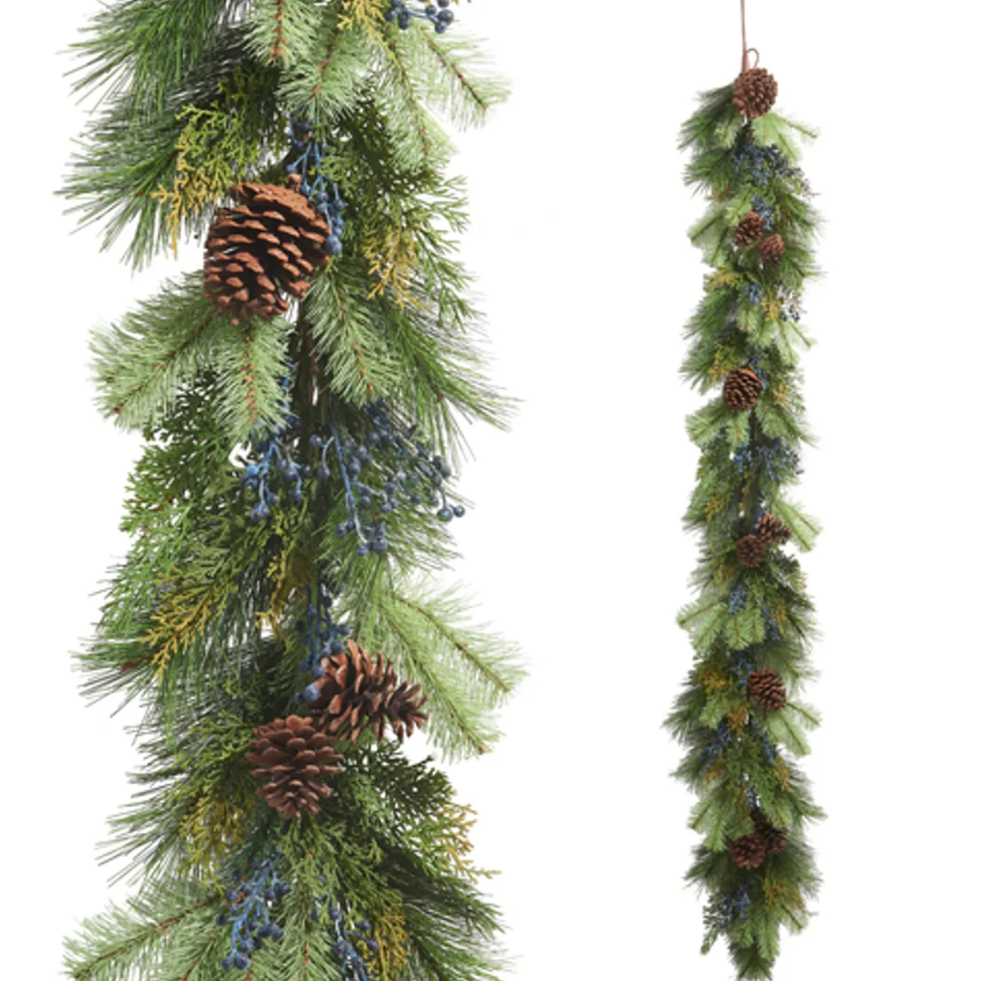 Raz Imports Raz 6' x 12" Cedar, Pine, and Blue Berries Christmas Garland G4402310 Clearance