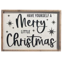 Raz Imports Raz Black and White Wooden Framed Metal Christmas Signs Online