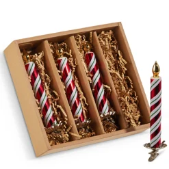 Raz Imports Raz Box of Red and White Clip On Candle Glass Christmas Ornaments 4520883 Sale