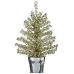 Raz Imports Raz Champagne Tinsel Tree In Galvanized Bucket Christmas Decoration