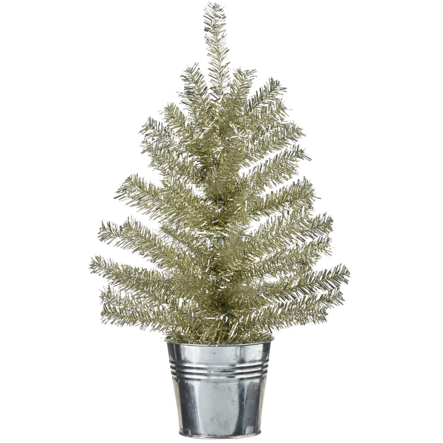 Raz Imports Raz Champagne Tinsel Tree In Galvanized Bucket Christmas Decoration