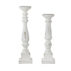 Raz Imports Raz Distressed White Candle Holder Christmas Decoration 4254202 Outlet