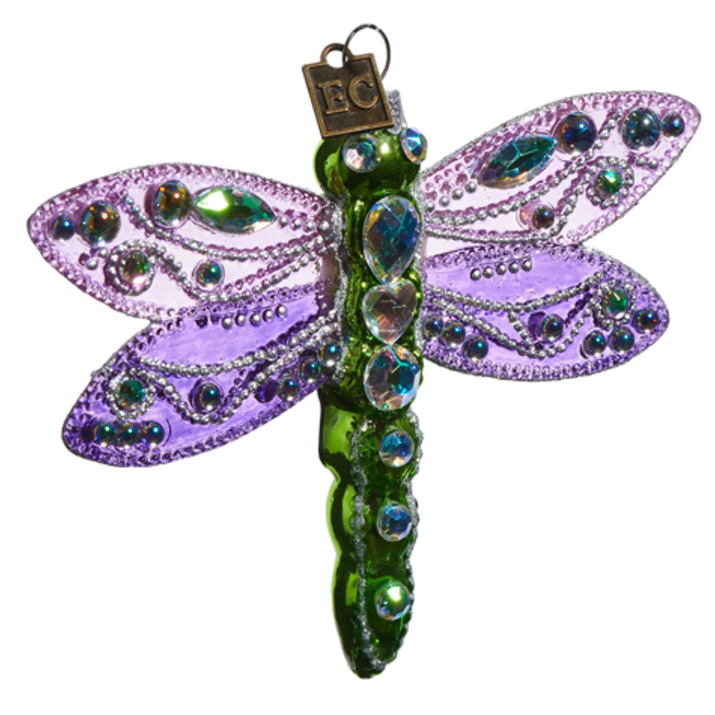 Raz Imports Raz Eric Cortina 4.5" Blue or Green Fantasy Dragonfly Glass Christmas Ornament Sale
