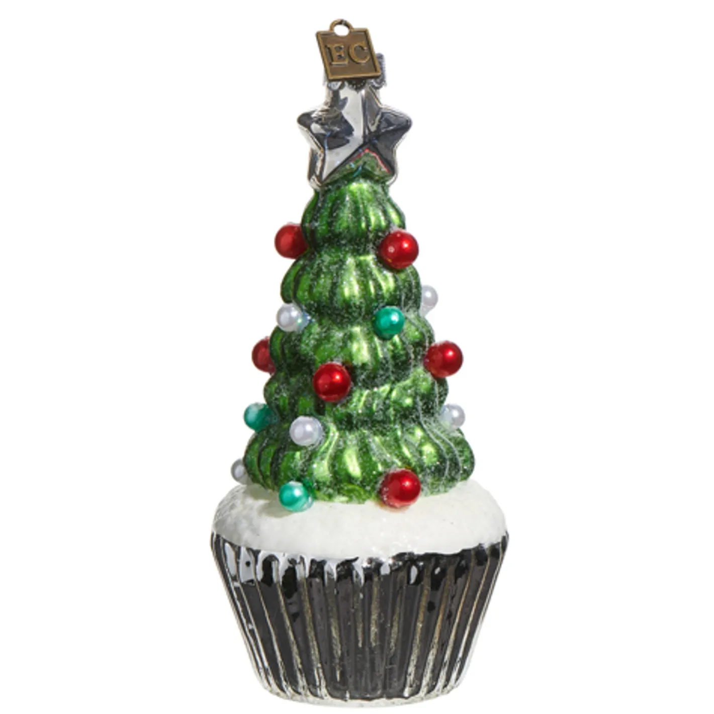 Raz Imports Raz Eric Cortina 5.5" Christmas Tree Cupcake Glass Christmas Ornament 4553169 Online