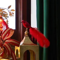 Raz Imports Raz Eric Cortina 12" Clip-On Red Feathered Bird Glass Christmas Ornament 4353100 Online