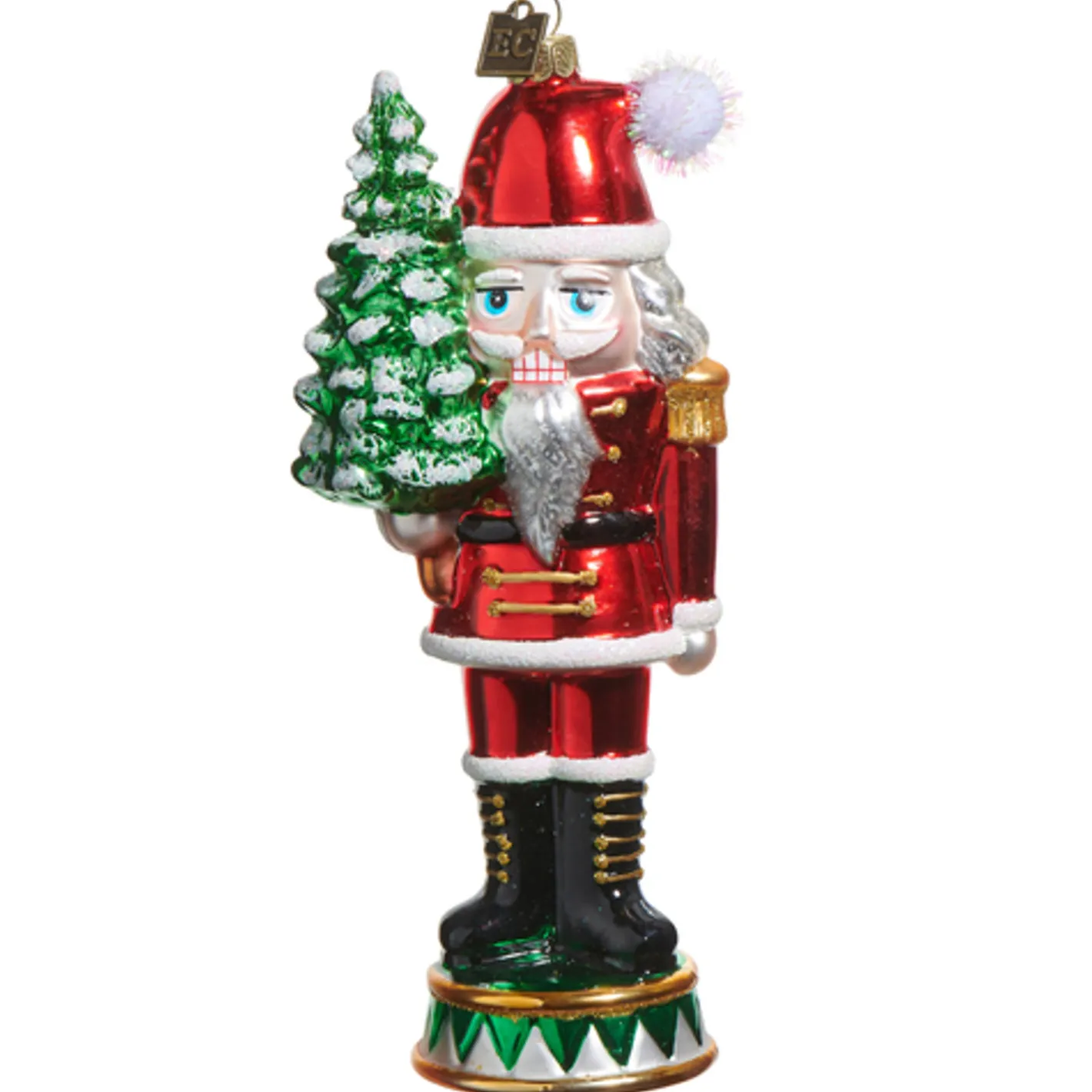 Raz Imports Raz Eric Cortina 7" Nutcracker Glass Christmas Ornament 4553101