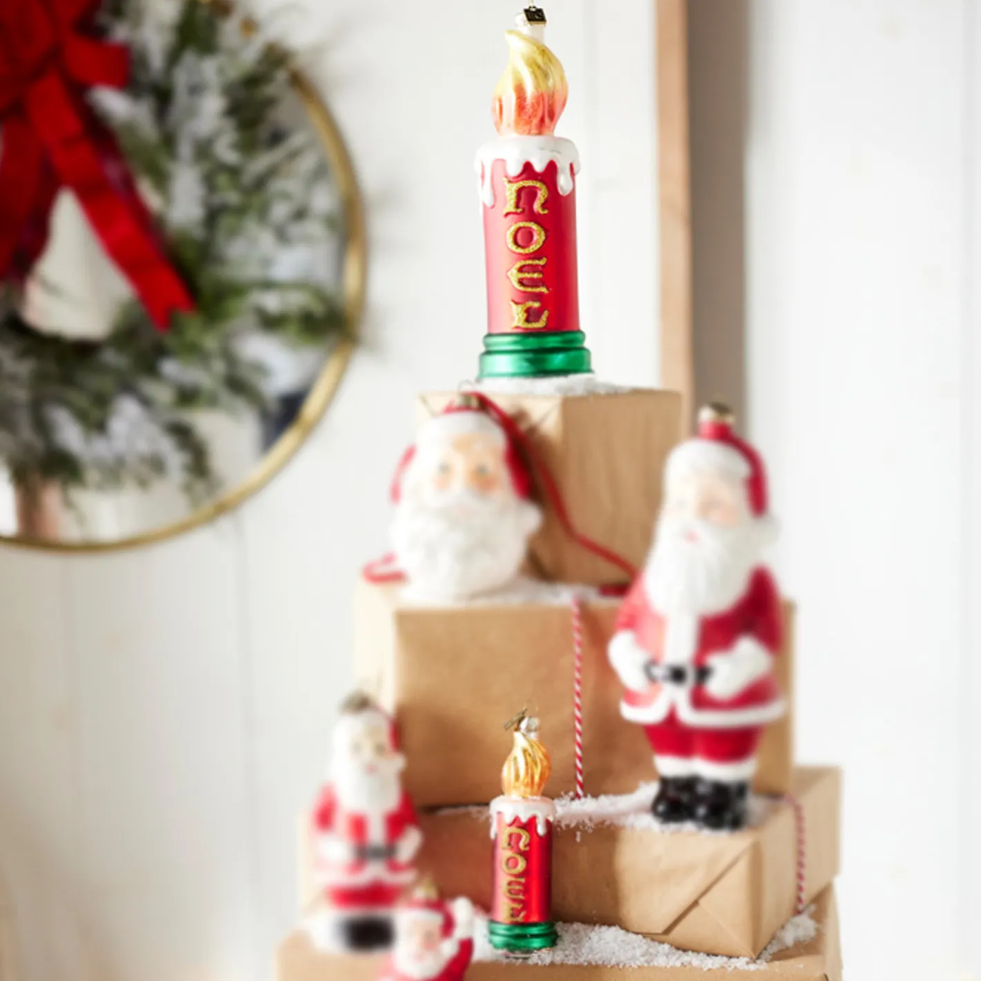 Raz Imports Raz Eric Cortina 5.5" or 8" Noel Blow Mold Candle Glass Christmas Ornament