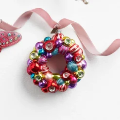 Raz Imports Raz Eric Cortina 4" Reflector Wreath Glass Christmas Ornament 4553134