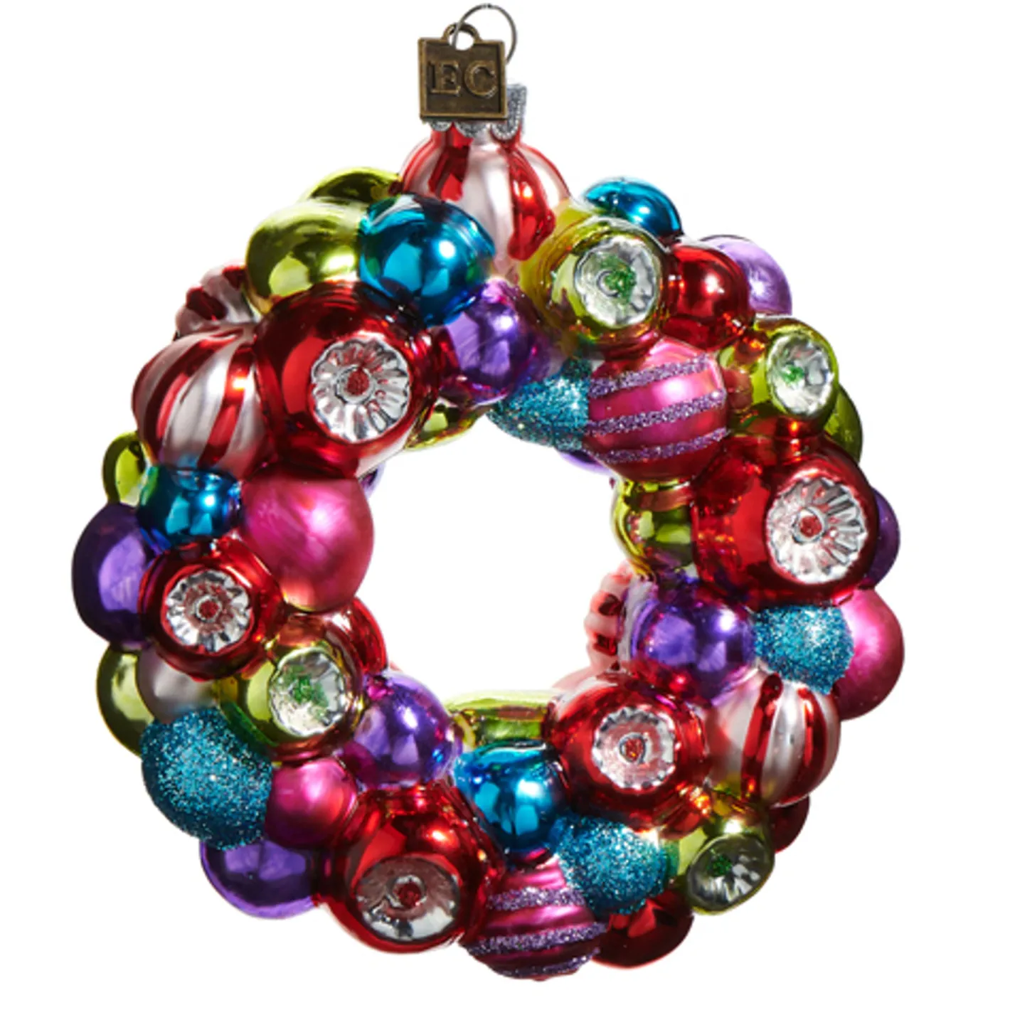 Raz Imports Raz Eric Cortina 4" Reflector Wreath Glass Christmas Ornament 4553134