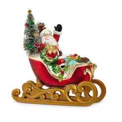 Raz Imports Raz Eric Cortina 5.25" Sleigh Ride Santa Glass Christmas Ornament 4453160 Online