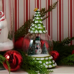 Raz Imports Raz Eric Cortina 7.25" Snowman in the Forest Glass Christmas Ornament 4553108 Online