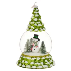 Raz Imports Raz Eric Cortina 7.25" Snowman in the Forest Glass Christmas Ornament 4553108 Online