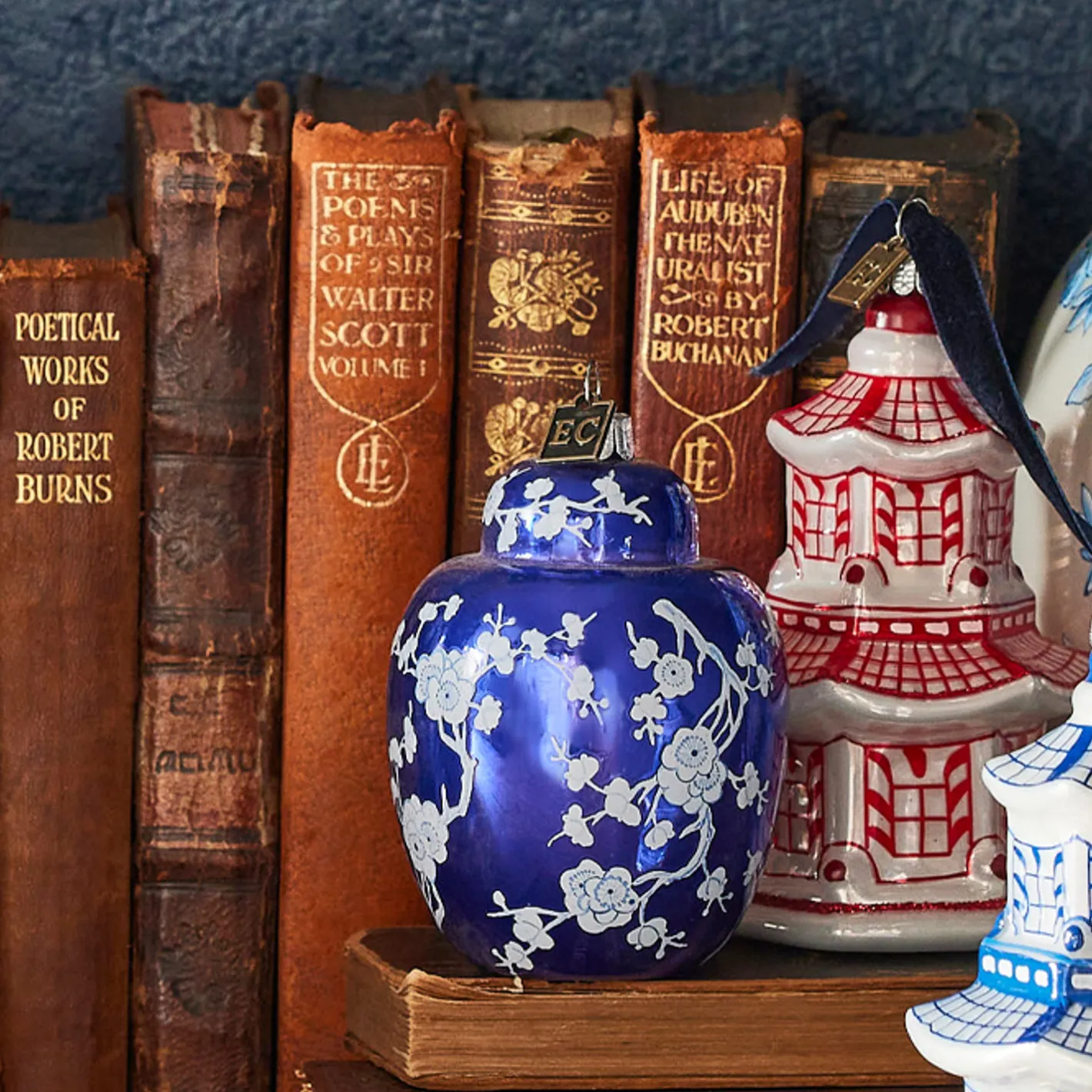 Raz Imports Raz Eric Cortina Large 6.5" Dark Blue Ginger Jar Glass Christmas Ornament 4353180 Best