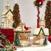 Raz Imports Raz Glass Lighted Gold Church or Pagoda Christmas Figure New