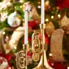 Raz Imports Raz Gold Horn Taper Christmas Candle Holders Set of 2 4310185 Hot