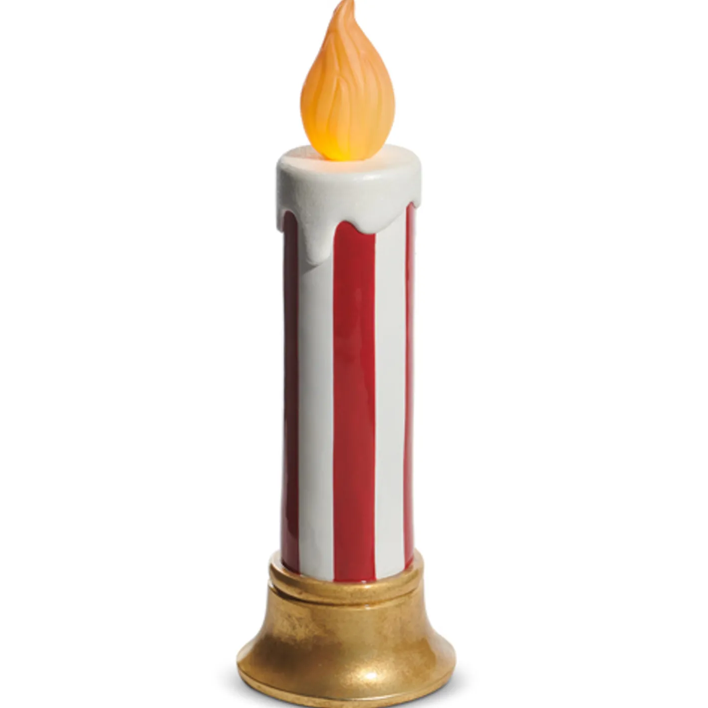 Raz Imports Raz Large Red and White Striped Battery Operated Christmas Candle Decoration New