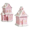 Raz Imports Raz Pink and White Lighted Christmas Gingerbread House Decoration Best