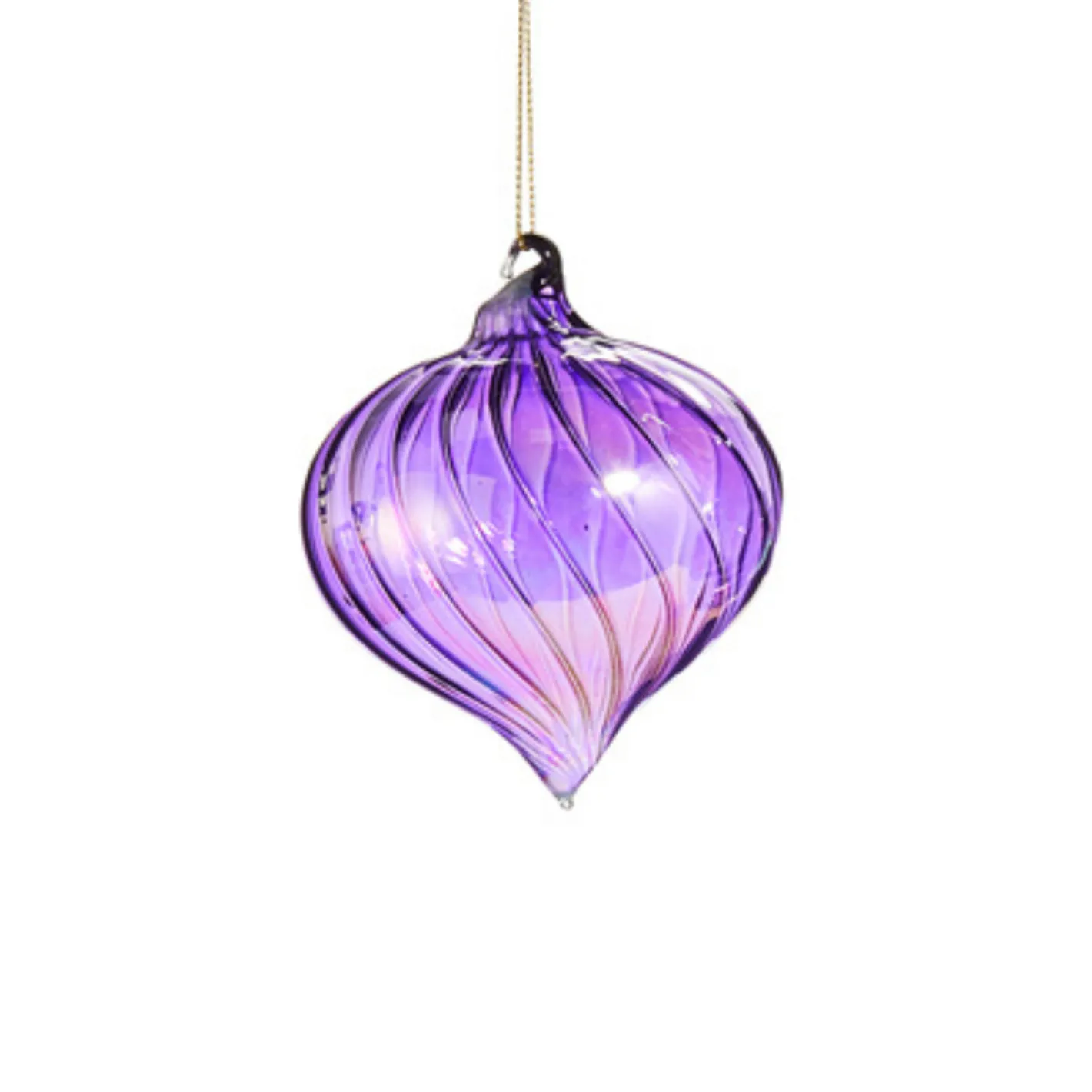 Raz Imports Raz Purple Swirl Blown Glass Christmas Ornament 4523103