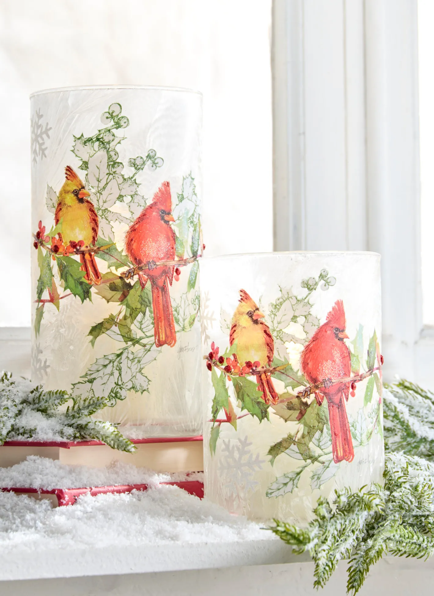 Raz Imports Raz Set of 2 Cardinal Containers Christmas Decoration 4324593 Clearance