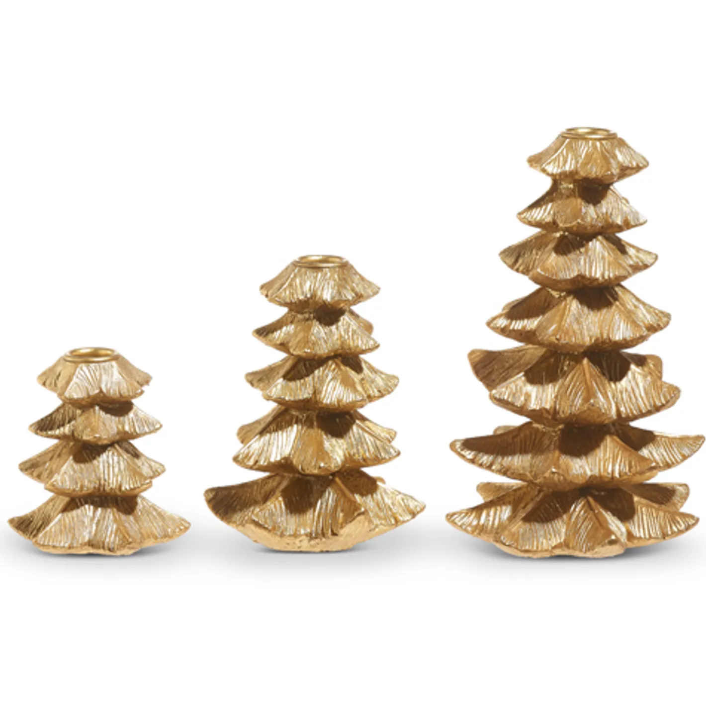 Raz Imports Raz Set of 3 Gold Tree Candle Stick Holders Christmas Decoration 4327997 Online